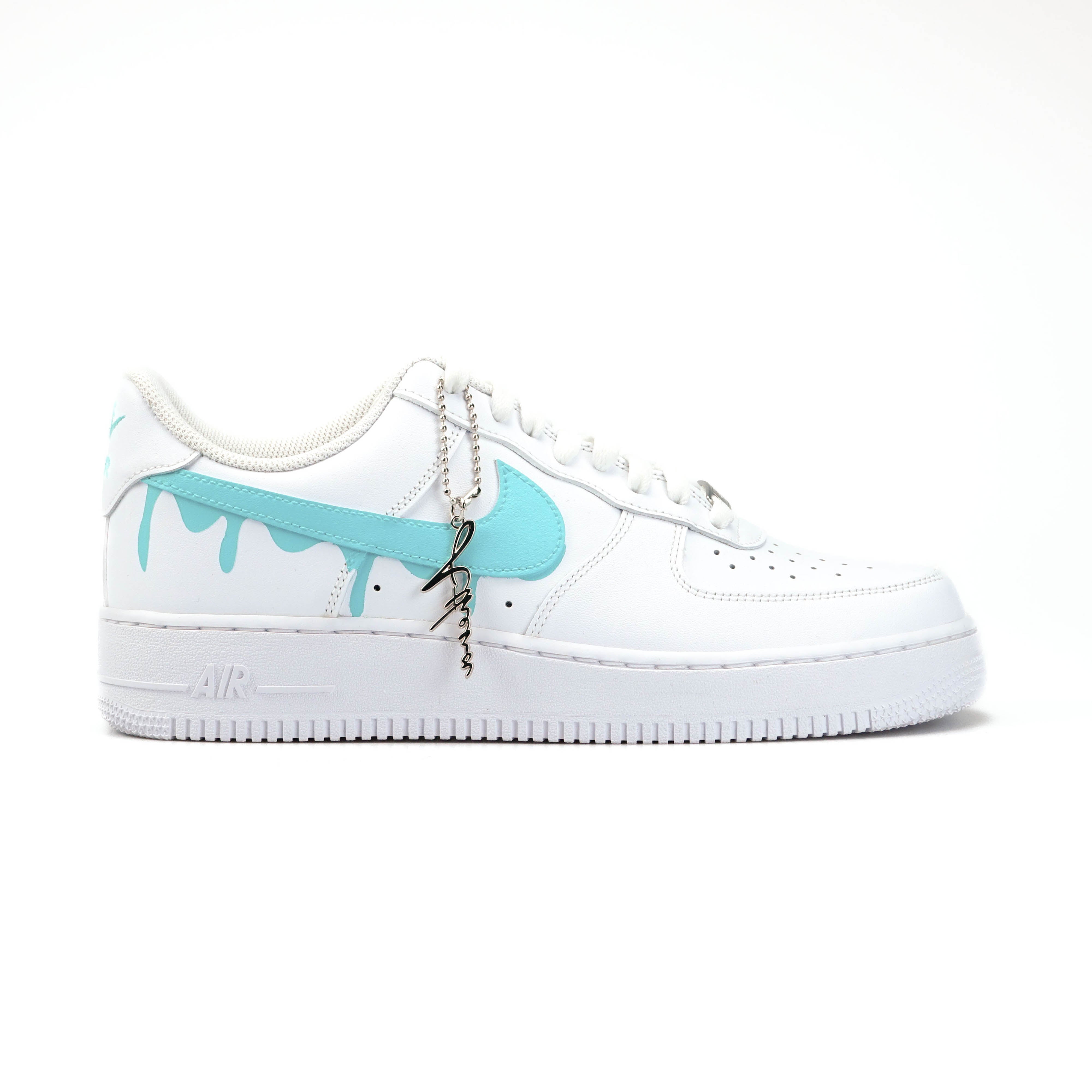 AIR Force Custom Sneaker Tropfen Türkis Drip - Main Image