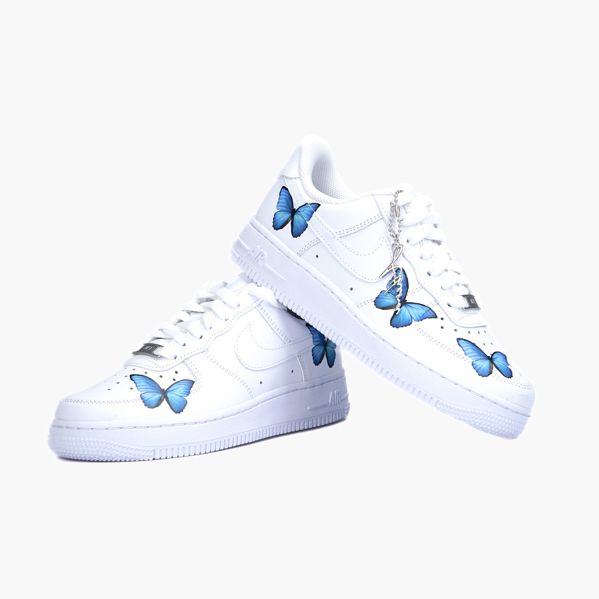 Blue Butterfly Shoes Nike Air Force Drip Blue Custom Nike Air