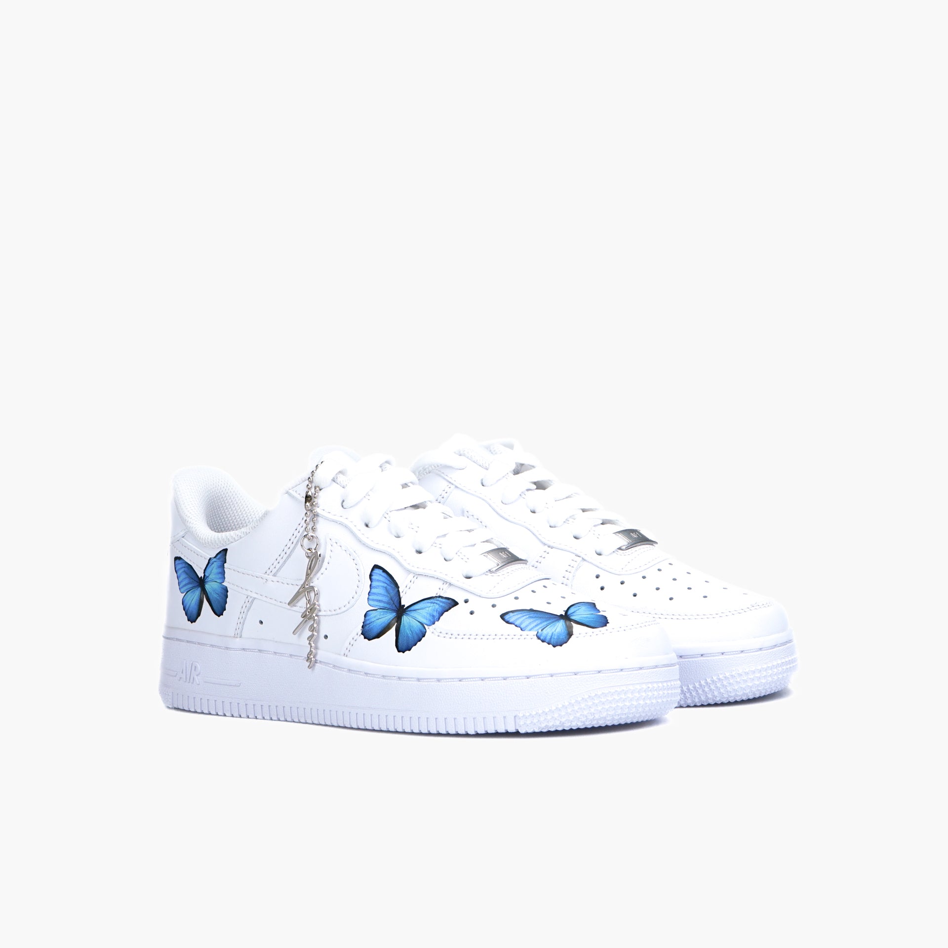AIR Force Custom Sneaker Schmetterling Butterfly Blau