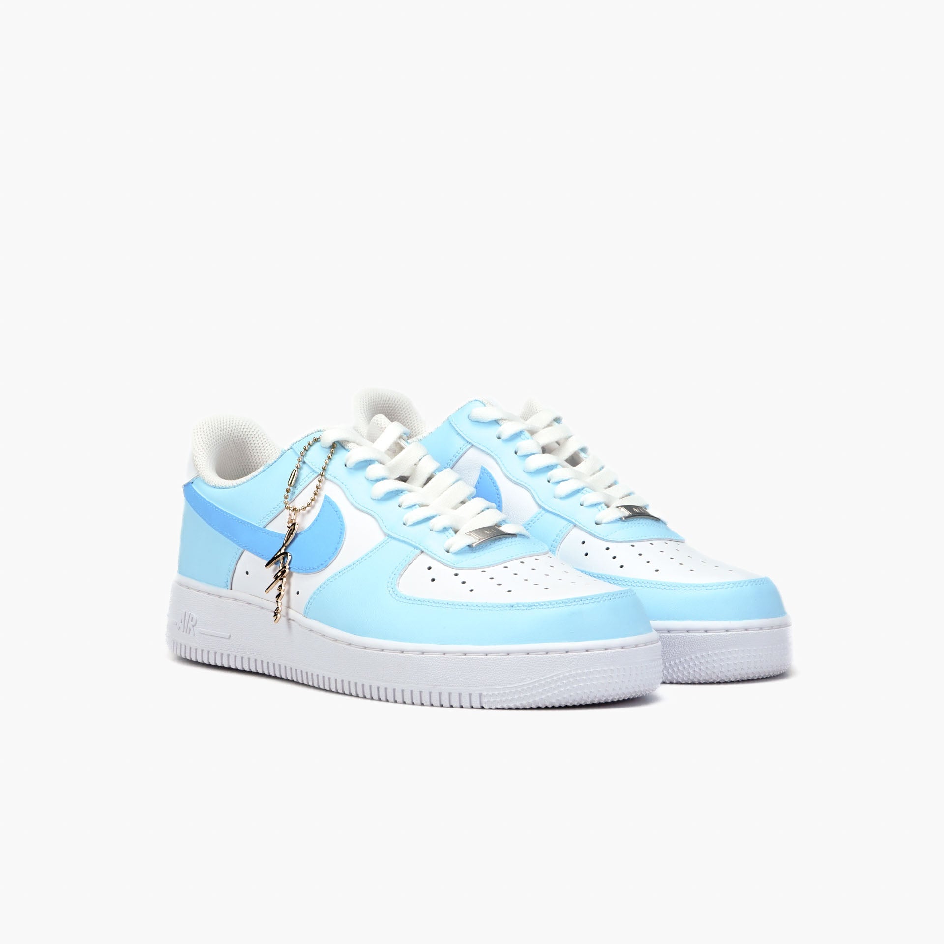 Low Air Force Jordan Damen Blau AIR Force Custom Sneaker Baby Blue