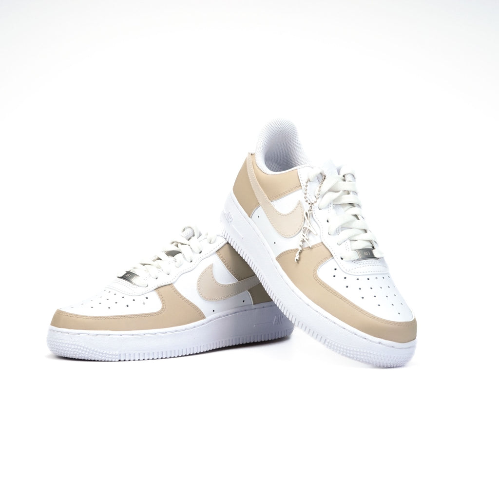 Custom Sneaker Nike AIR Force 1 Custom Sneaker Beige 5.0 Handgemachte Schuhe von Athena
