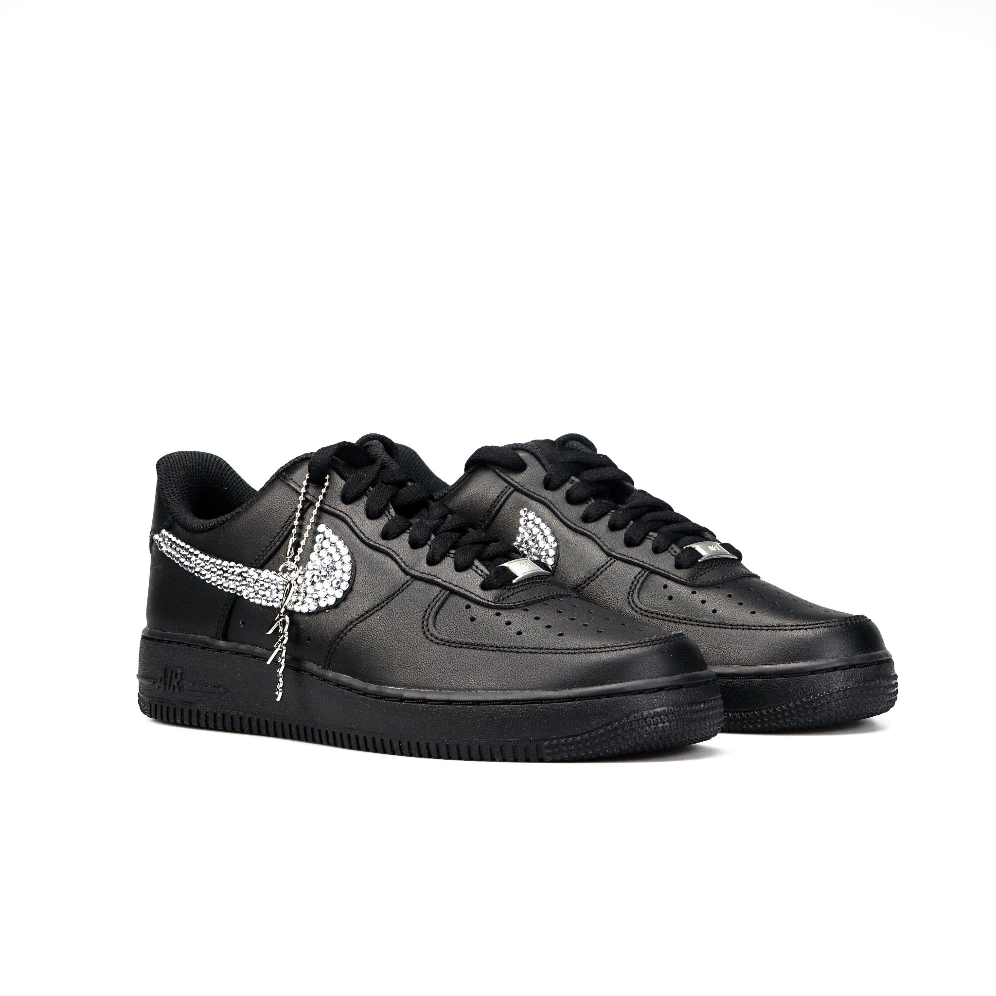 Nike Glitzer Turnschuhe Schwarz Nike Swoosh Nike Glitzer Schuhe Damen Custom Nike Air Force 07