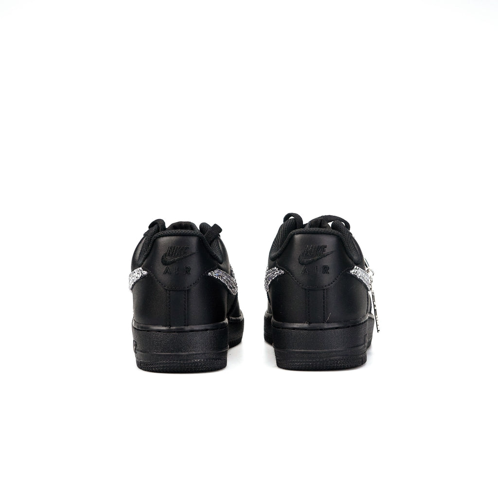 Custom Sneaker Nike AIR Force 1 Custom Sneaker Black Glitzer Handgemachte Schuhe von Athena