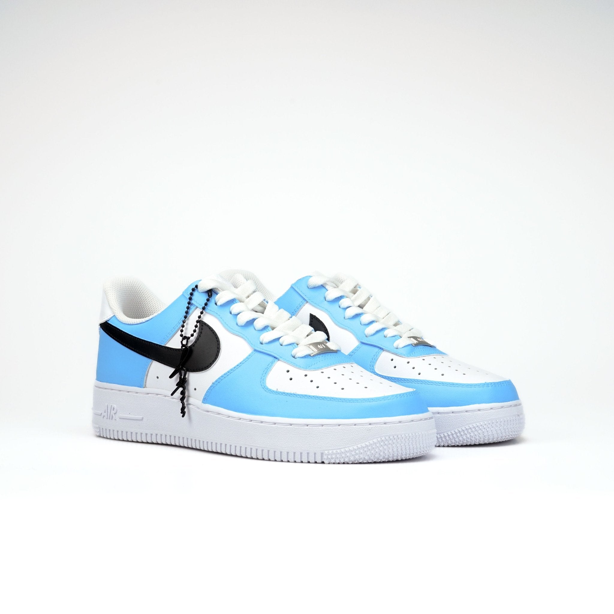 mecánico Clip mariposa Bañera Custom Nike Air Force 1 07 Bemalte Schuhe Sneaker für Damen und Herren  Schwarz Blau – ATHENA