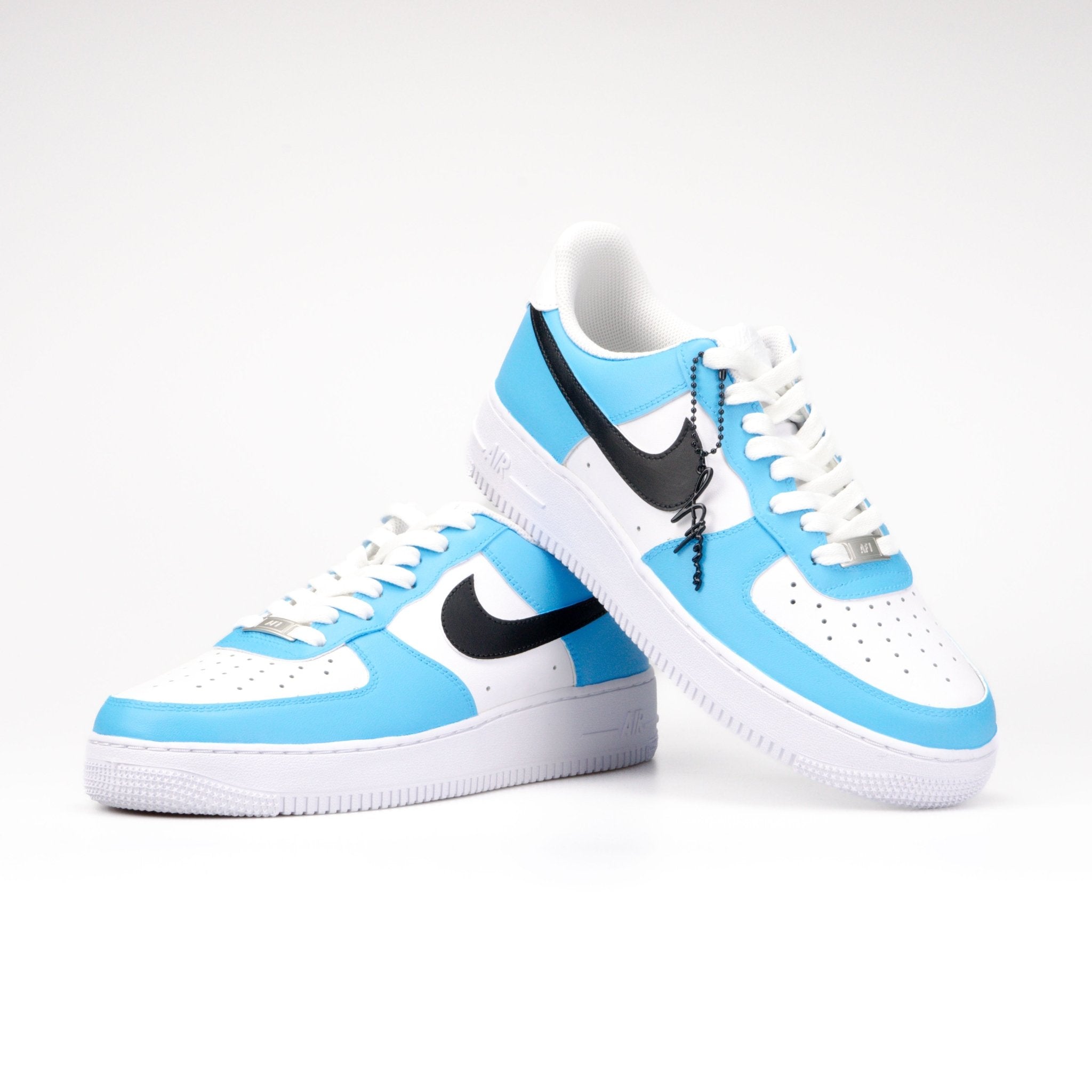 mild neef badminton Custom Nike Air Force 1 07 Painted Shoes Sneaker For Women And Men Black  Blue – ATHENA