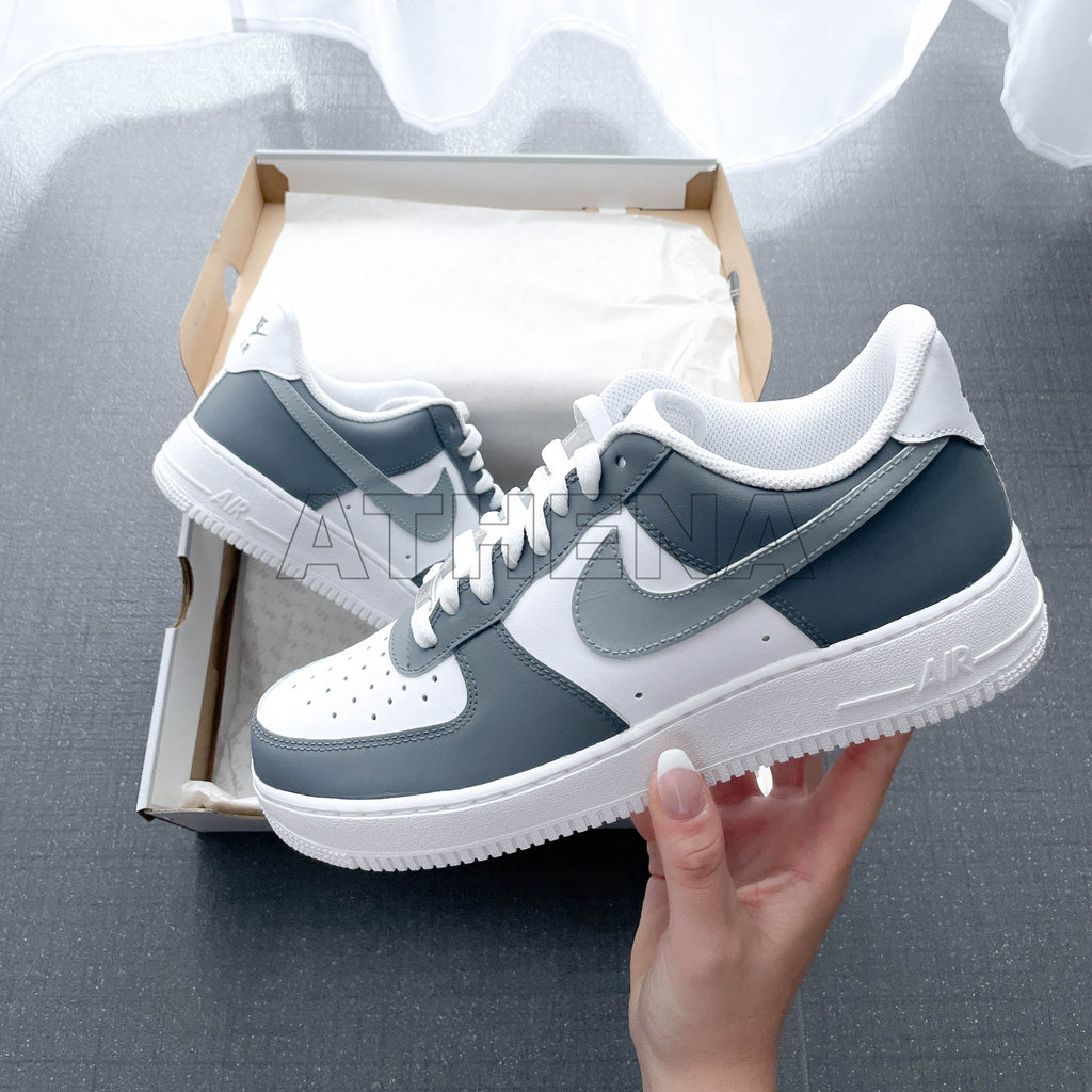 Custom Sneaker Nike AIR Force 1 Custom Sneaker Grau 2.0 Handgemachte Schuhe von Athena