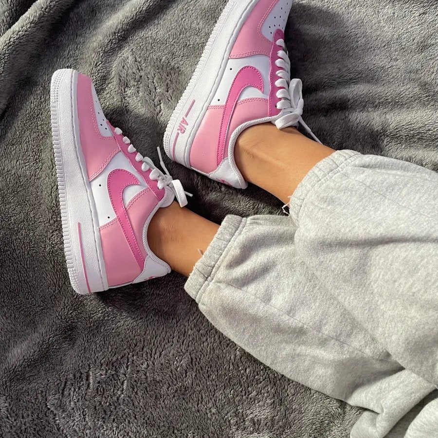 Nike Air Force Grau Pink Nike AIR Force Custom Sneaker Baby Pink