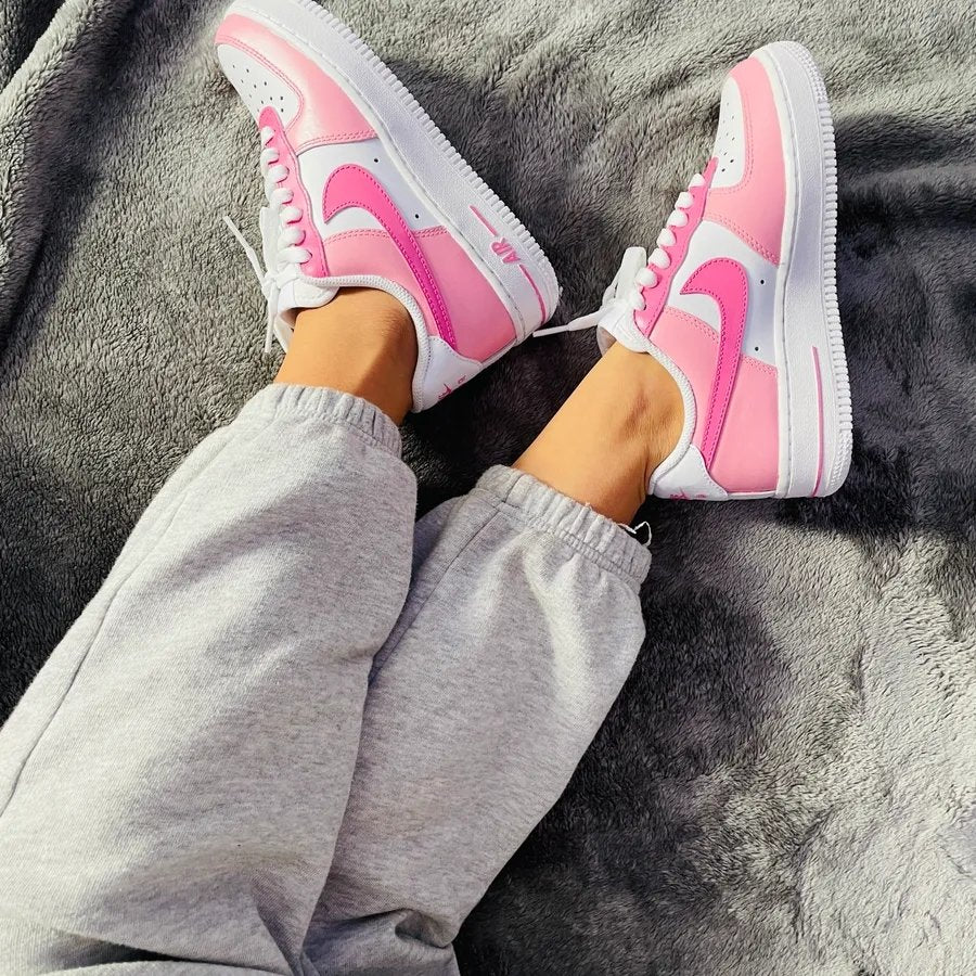 vaardigheid Snel Nadeel Custom Nike Air Force 1 07 Painted Shoes Sneaker For Women And Men Pink –  ATHENA