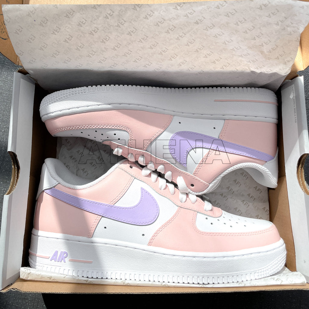 Custom Sneaker Nike AIR Force 1 Custom Sneaker Pink Lila Handgemachte Schuhe von Athena