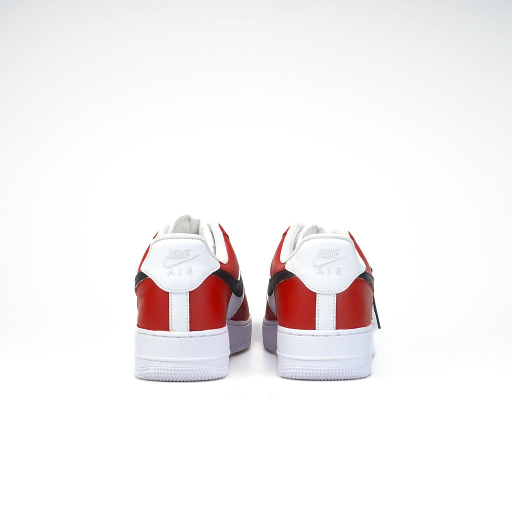 Custom Sneaker Nike AIR Force 1 Custom Sneaker Rot Black Handgemachte Schuhe von Athena