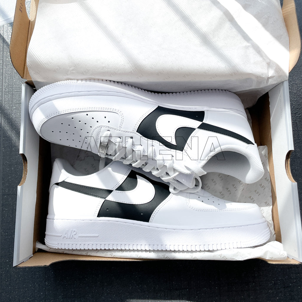 Custom Sneaker Nike AIR Force 1 Custom Sneaker Schwarz Handgemachte Schuhe von Athena