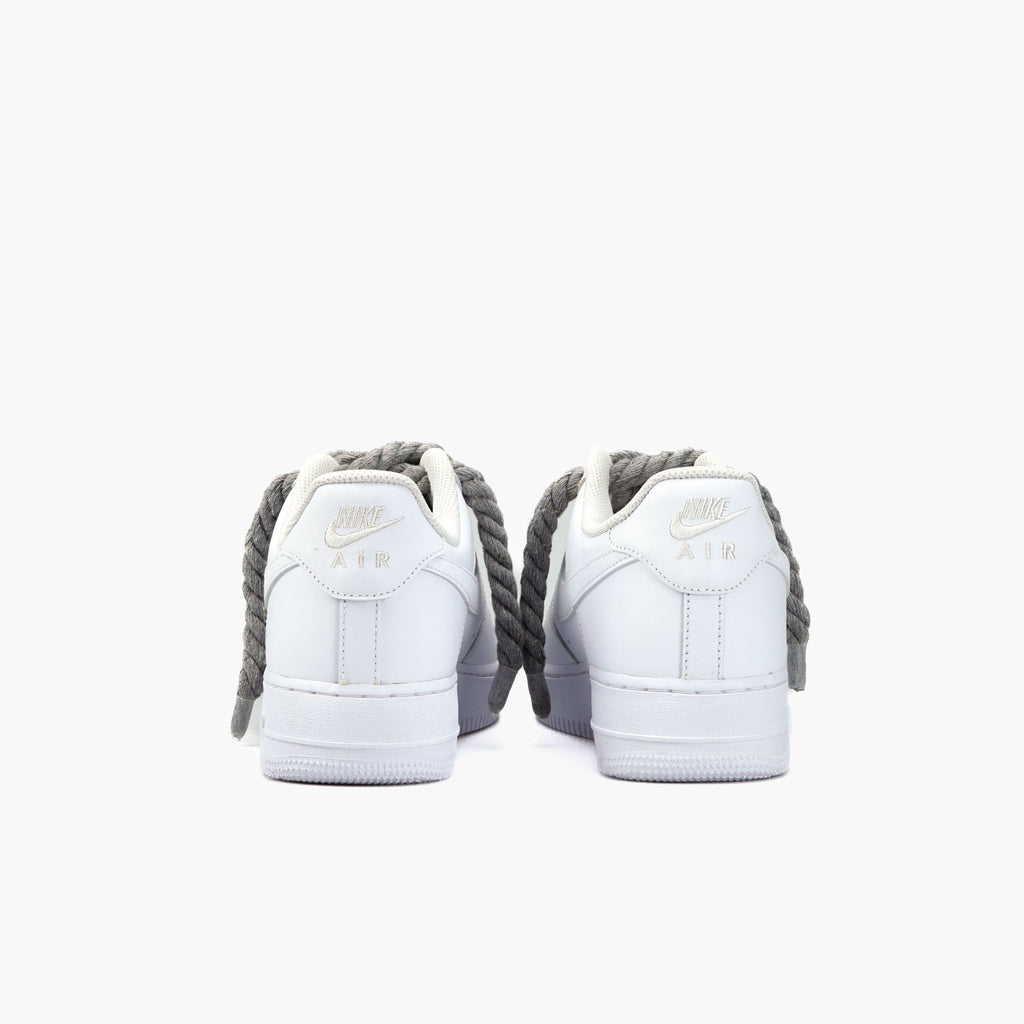 Custom Sneaker Nike AIR Force 1 Custom Sneaker Seil Schnürsenkel Grau Handgemachte Schuhe von Athena
