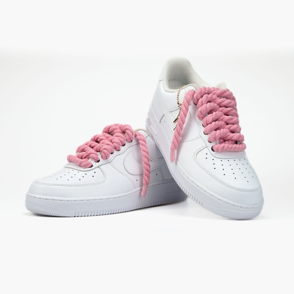 Custom Sneaker Nike AIR Force 1 Custom Sneaker Seil Schnürsenkel Pink Handgemachte Schuhe von Athena