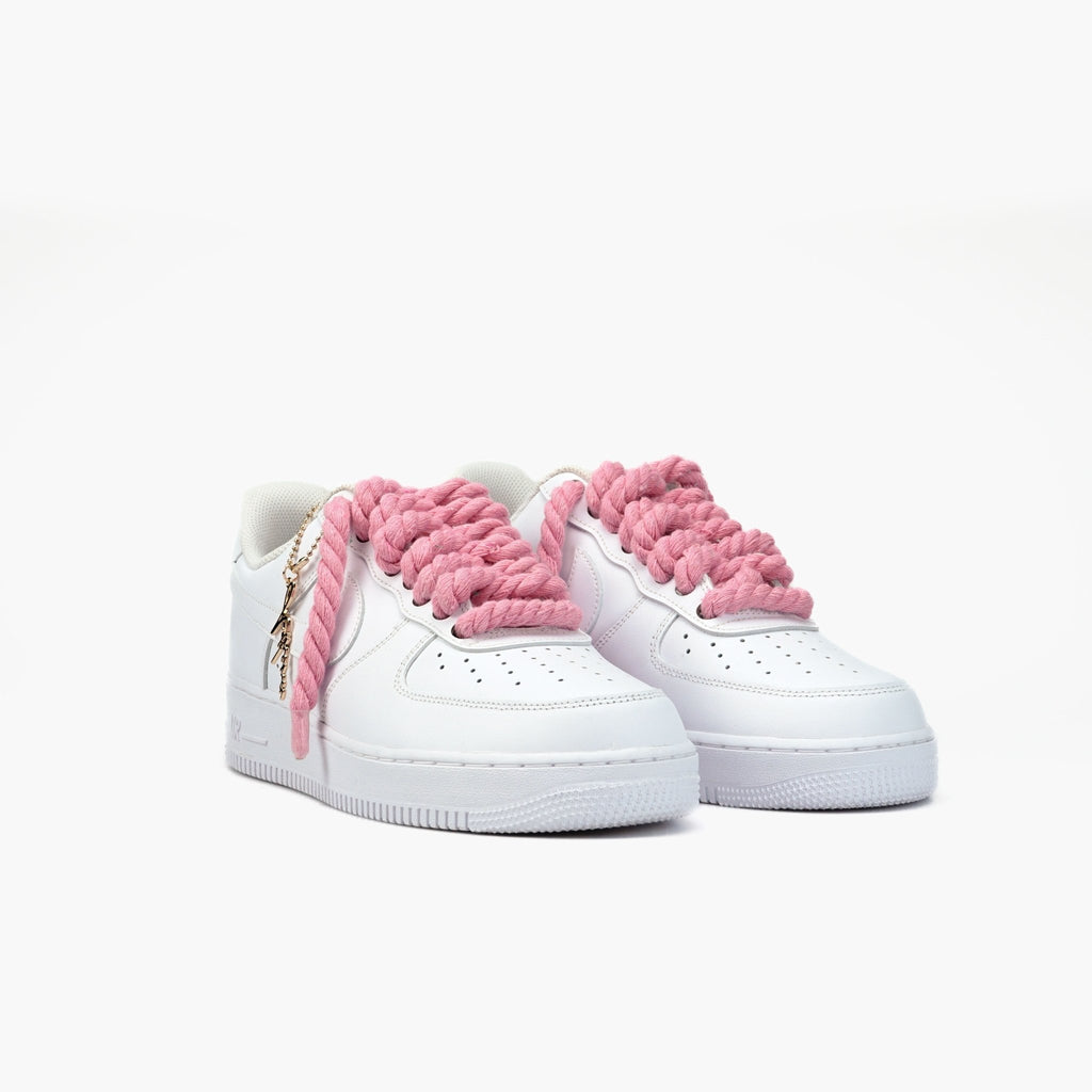 Custom Sneaker Nike AIR Force 1 Custom Sneaker Seil Schnürsenkel Pink Handgemachte Schuhe von Athena