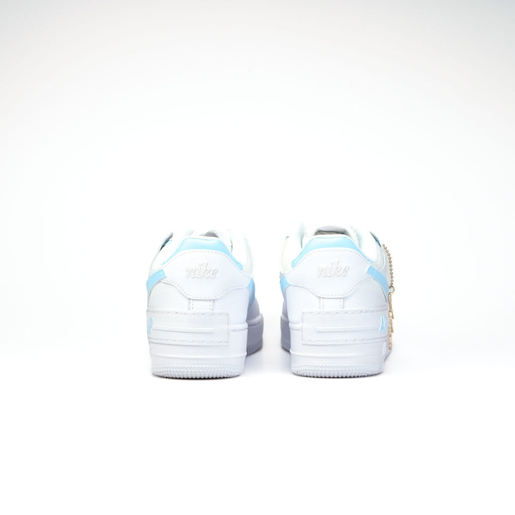 Custom Sneaker Nike AIR Force 1 Custom Sneaker Shadow 1 Hellblau Handgemachte Schuhe von Athena