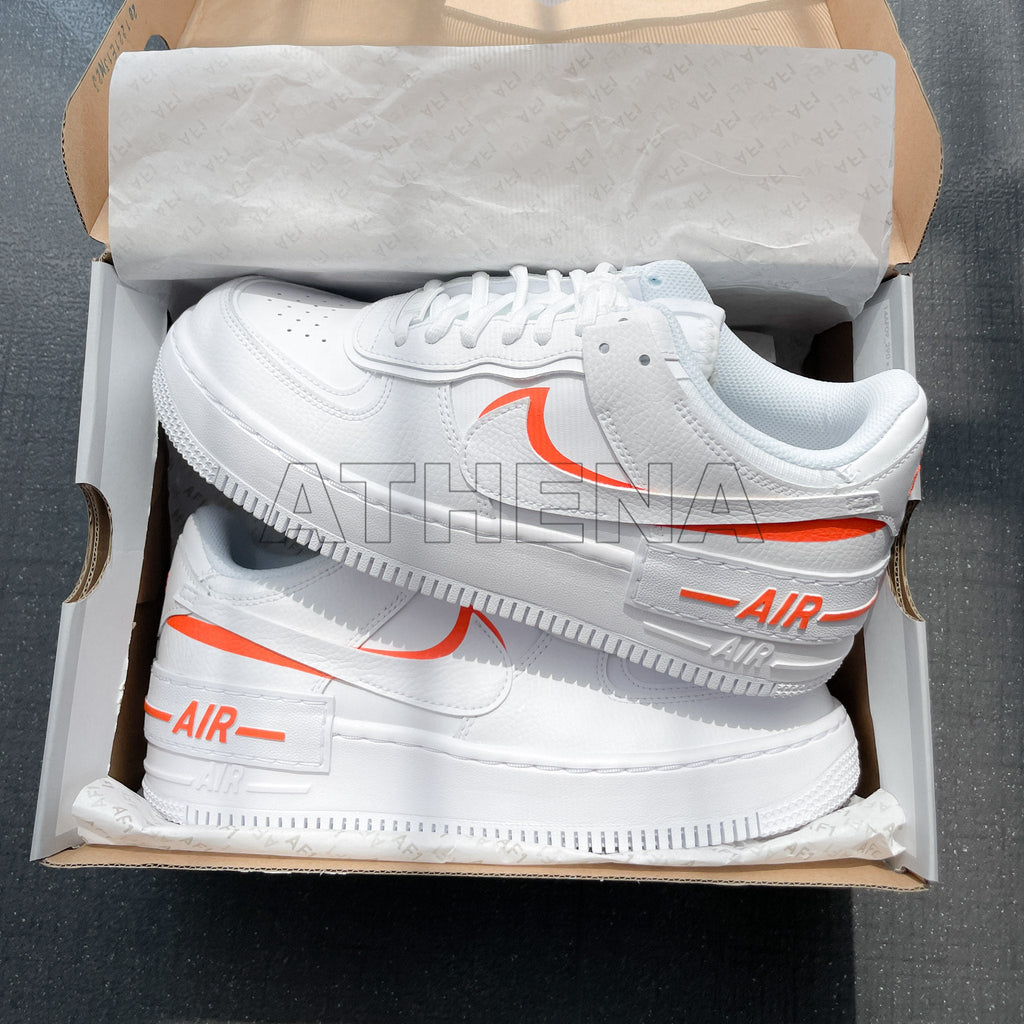 Custom Sneaker Nike AIR Force 1 Custom Sneaker Shadow 1 Orange 2 Handgemachte Schuhe von Athena