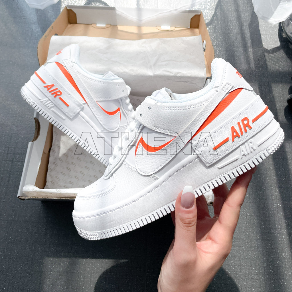 Custom Sneaker Nike AIR Force 1 Custom Sneaker Shadow 1 Orange 2 Handgemachte Schuhe von Athena