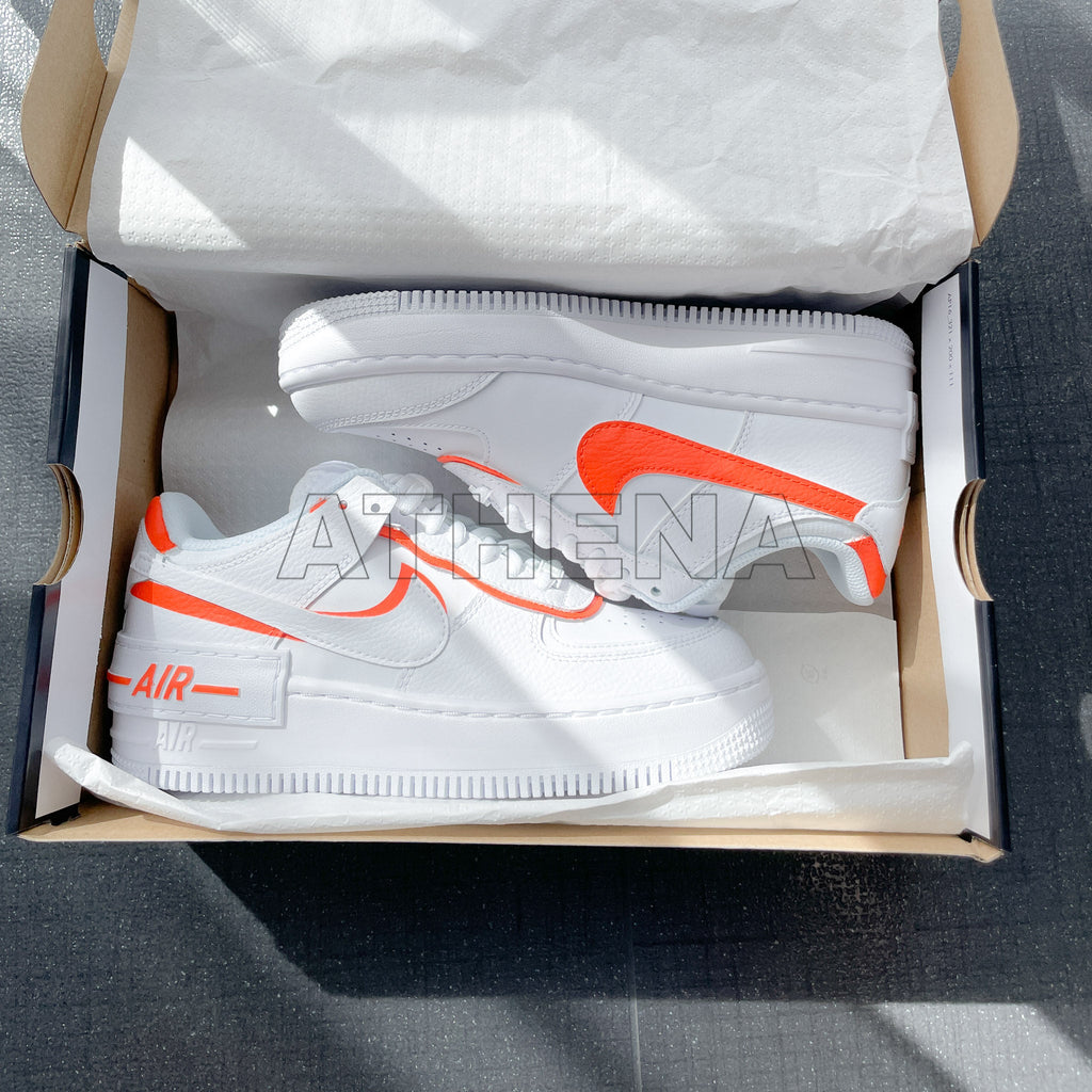Custom Sneaker Nike AIR Force 1 Custom Sneaker Shadow 1 Orange Handgemachte Schuhe von Athena