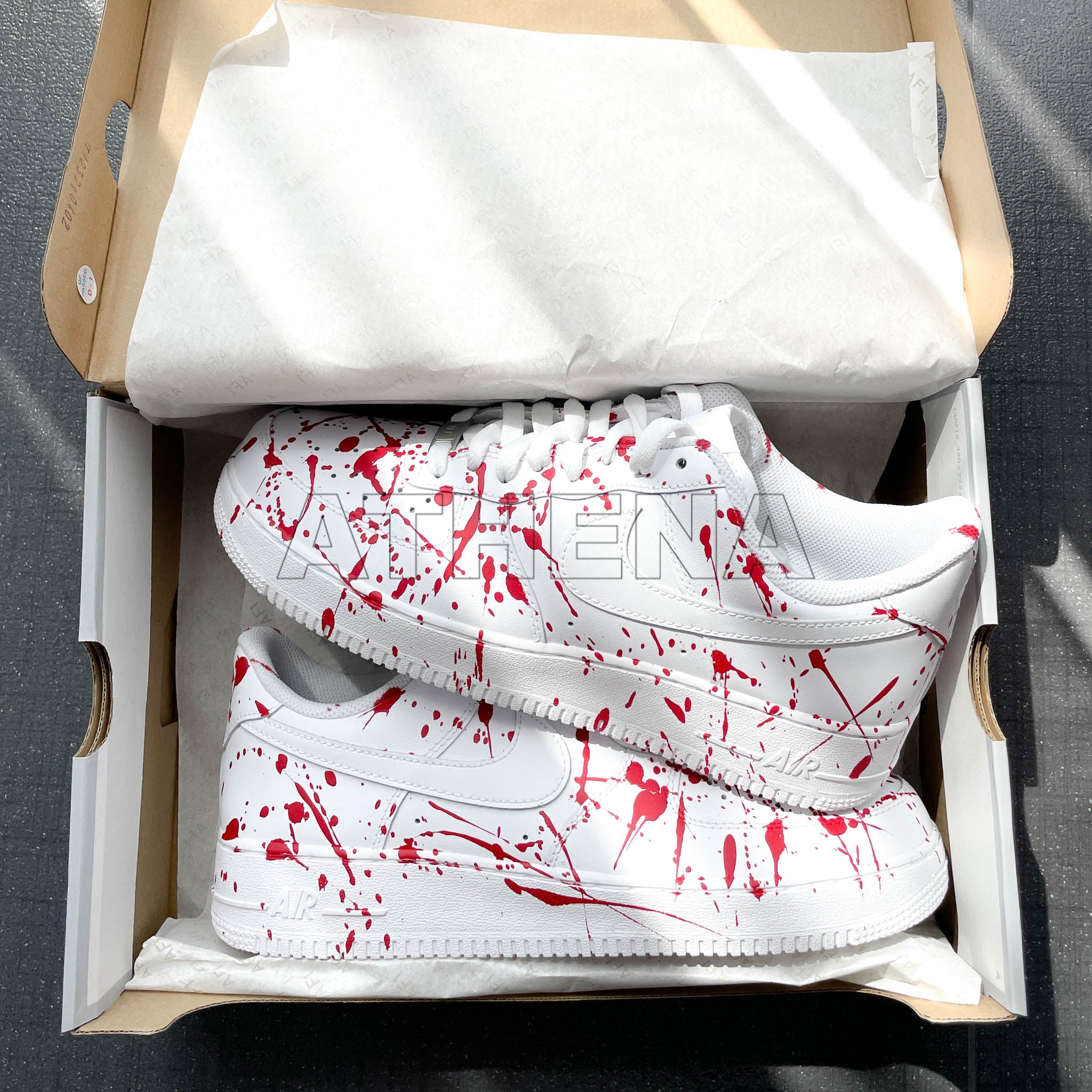 Paint Splatter White Air Force Ones Custom Splatter Paint Af1 AIR