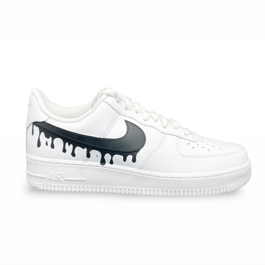 Custom Sneaker Nike AIR Force 1 Custom Sneaker Tropfen Schwarz Handgemachte Schuhe von Athena