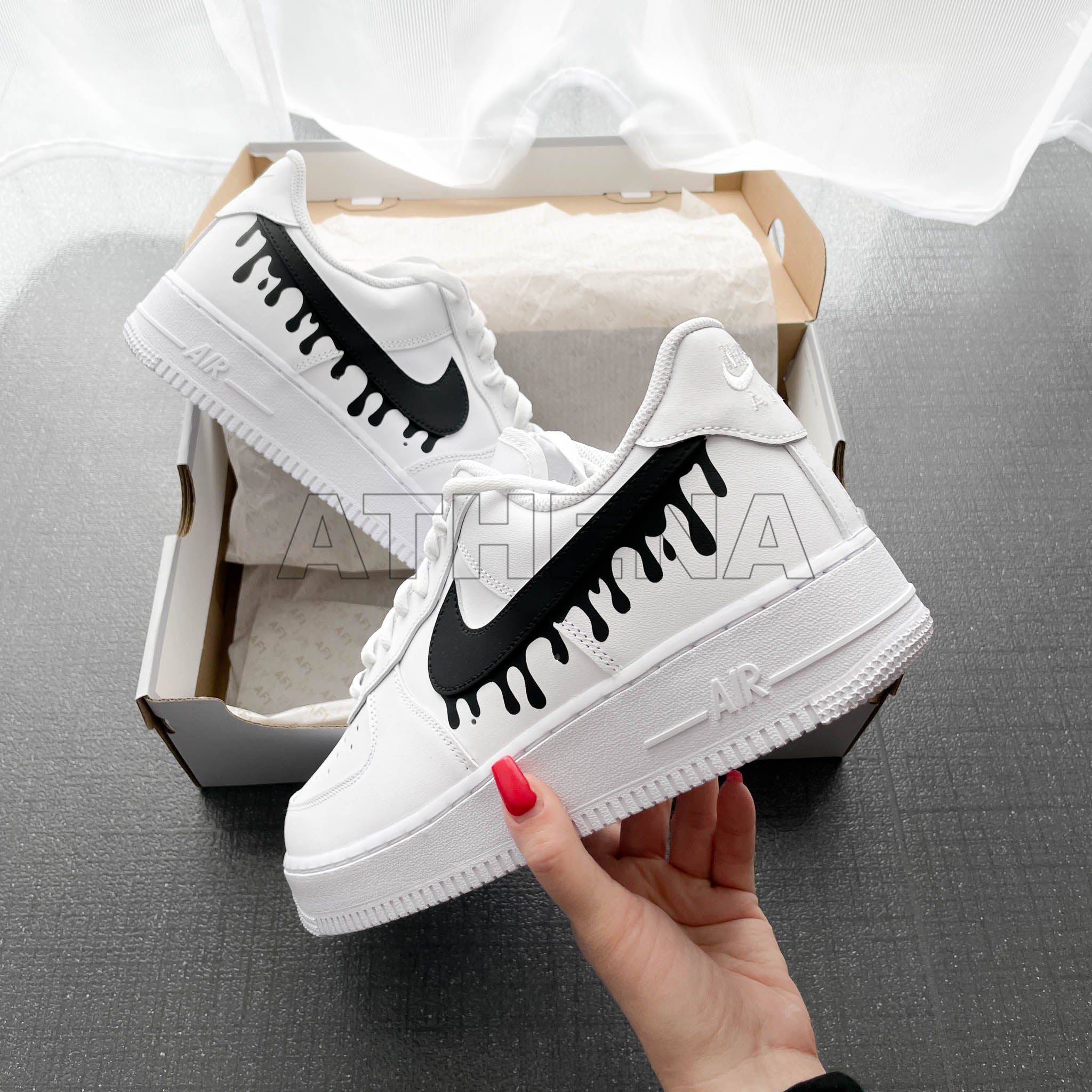 Drip Air Force One Schuhe Herren Air Force Custom Red Blood Drip