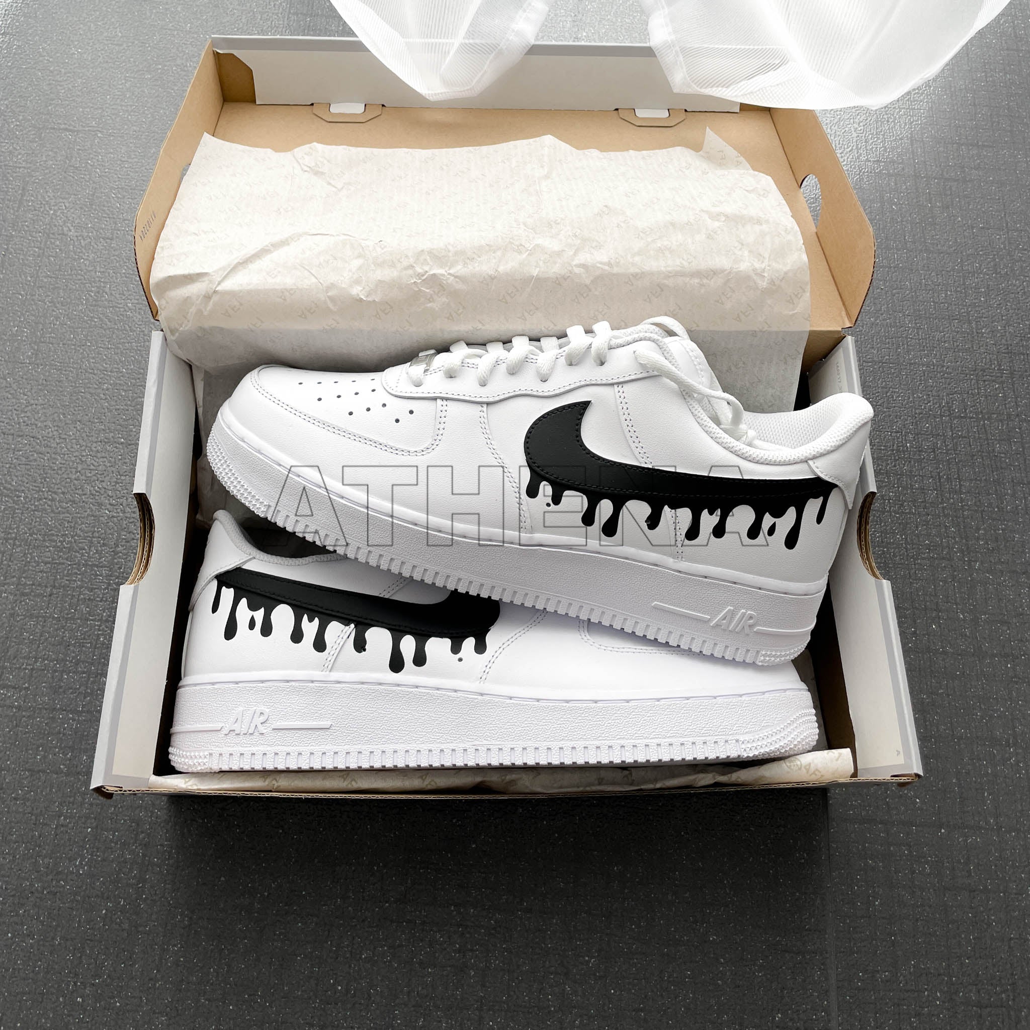 Custom Air Air Force Weiß Schwarz Custom Nike Schwarze Air