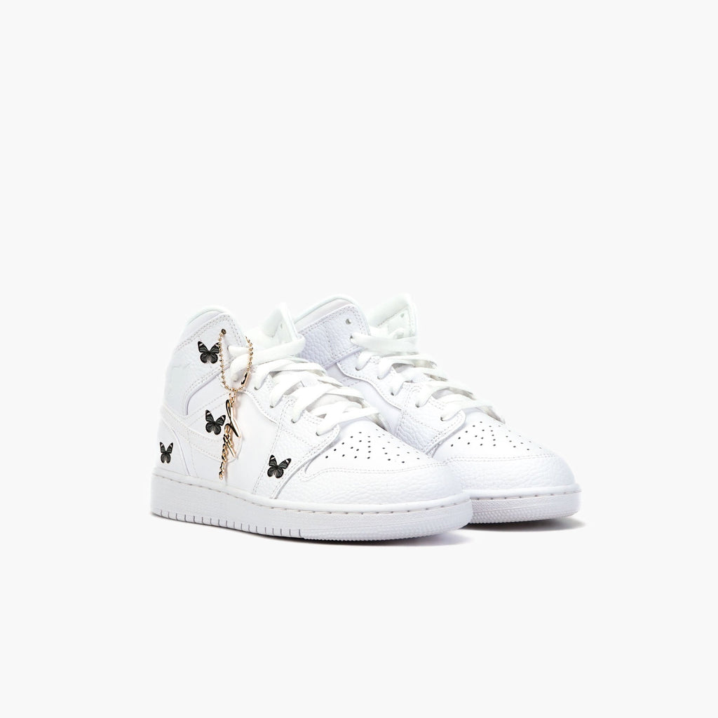 Custom Sneaker Nike Air Jordan 1 high Custom Sneaker Schmetterling Grau Handgemachte Schuhe von Athena
