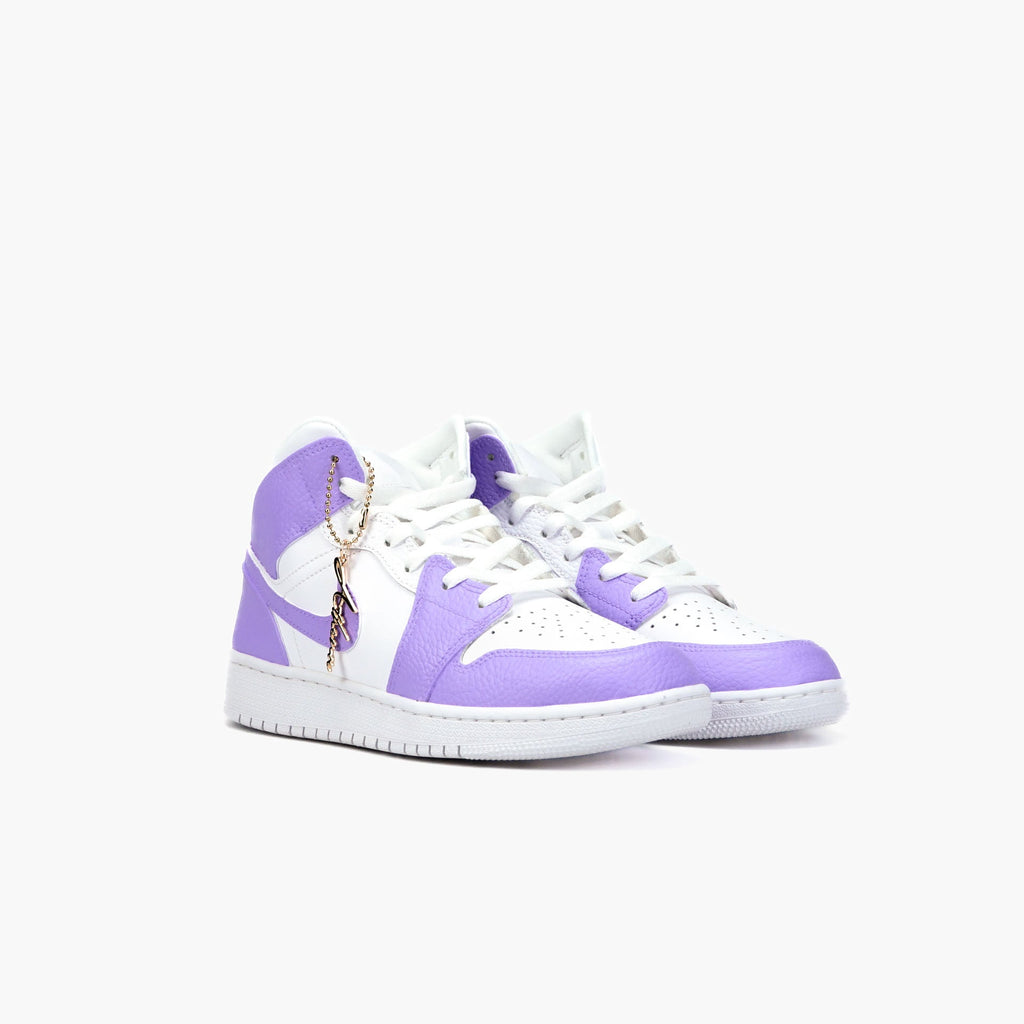 Custom Sneaker Nike Air Jordan 1 high Custom Sneaker Violette Lila Handgemachte Schuhe von Athena