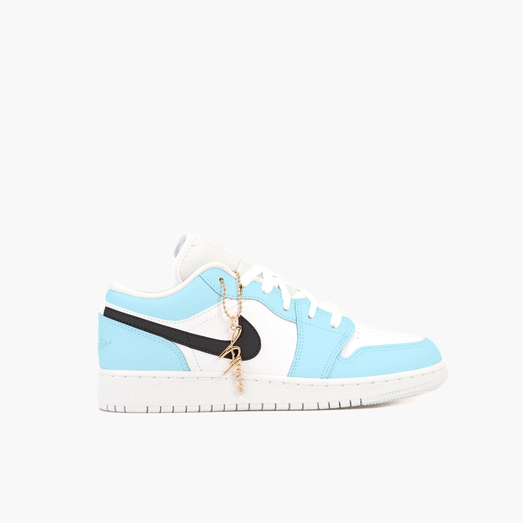 Custom Sneaker Nike Air Jordan 1 Low Custom Sneaker Blau Schwarz Handgemachte Schuhe von Athena