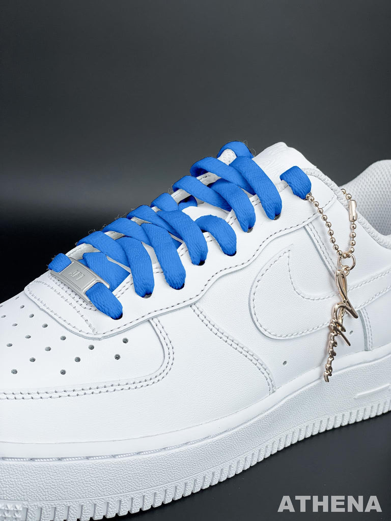 Custom Sneaker Nike Schnürsenkel für Sneaker Flach Reißfest Blau Handgemachte Schuhe von Athena