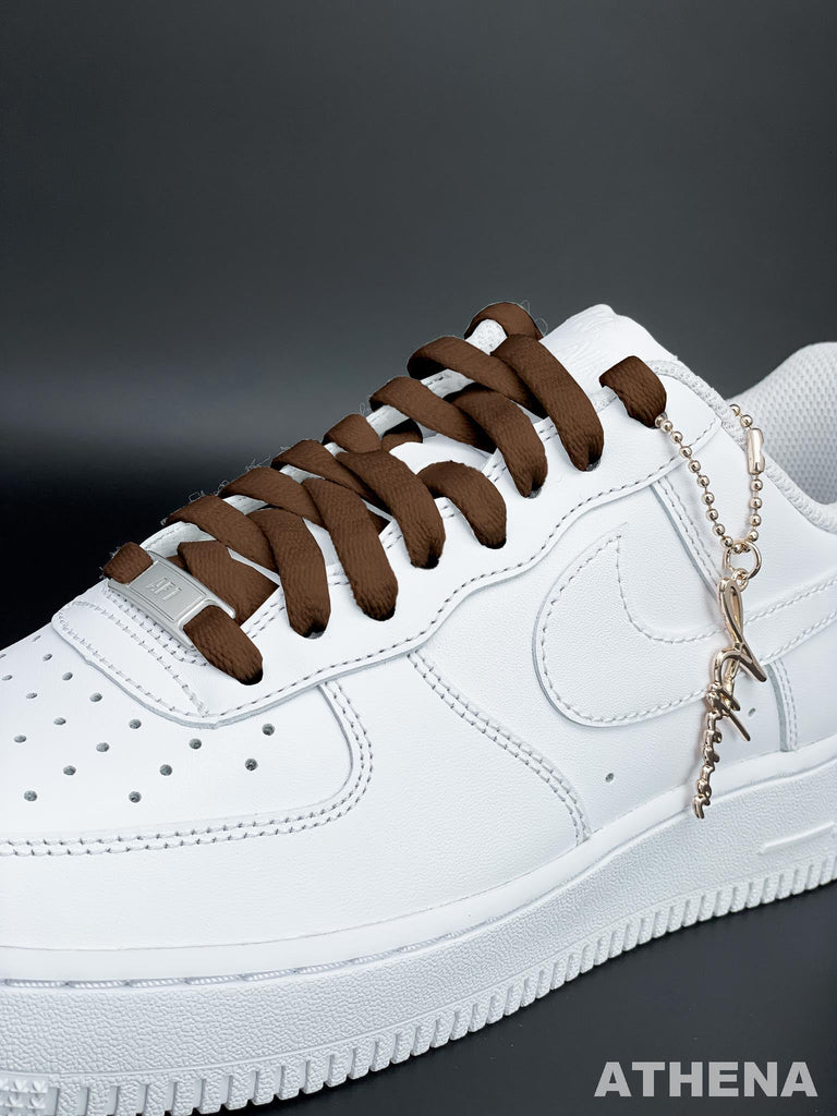 Custom Sneaker Nike Schnürsenkel für Sneaker Flach Reißfest Braun Handgemachte Schuhe von Athena