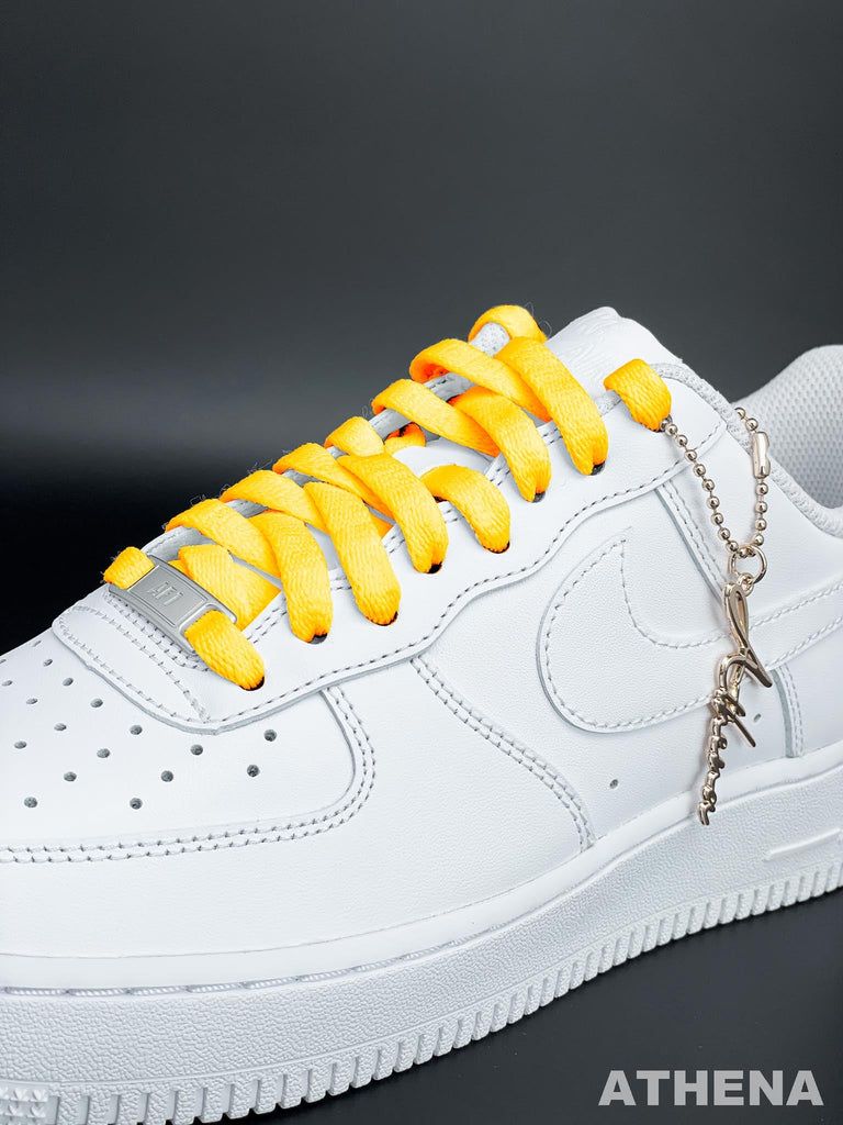 Custom Sneaker Nike Schnürsenkel für Sneaker Flach Reißfest Gelb Handgemachte Schuhe von Athena