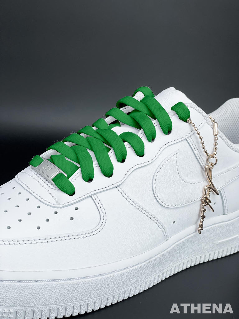 Custom Sneaker Nike Schnürsenkel für Sneaker Flach Reißfest Grün Handgemachte Schuhe von Athena