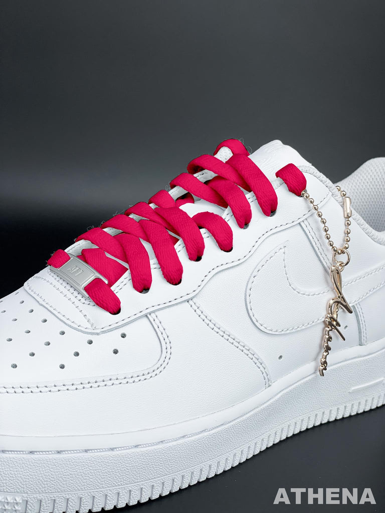 Custom Sneaker Nike Schnürsenkel für Sneaker Flach Reißfest Hot Pink Handgemachte Schuhe von Athena