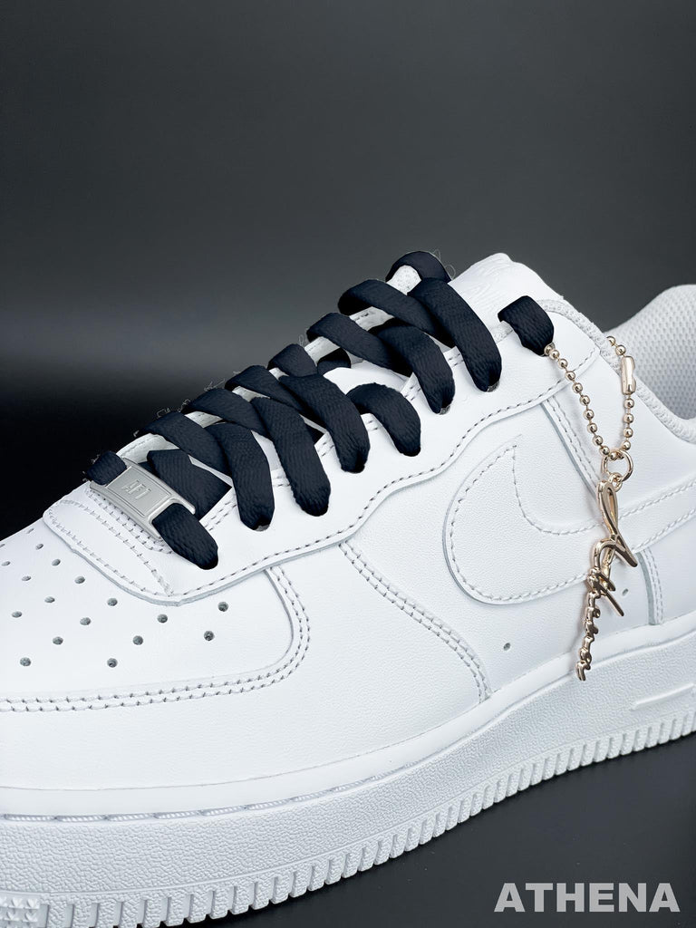 Custom Sneaker Nike Schnürsenkel für Sneaker Flach Reißfest Navy Blue Handgemachte Schuhe von Athena