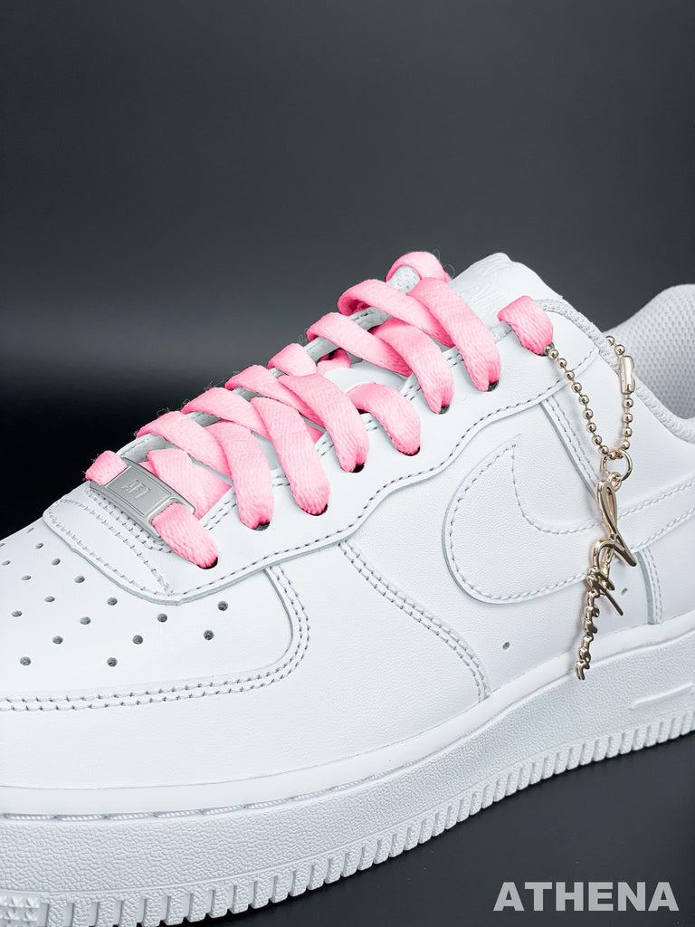 Custom Sneaker Nike Schnürsenkel für Sneaker Flach Reißfest Pink Handgemachte Schuhe von Athena