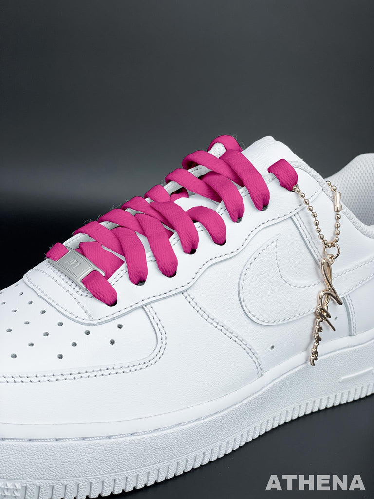 Custom Sneaker Nike Schnürsenkel für Sneaker Flach Reißfest Rosa Handgemachte Schuhe von Athena