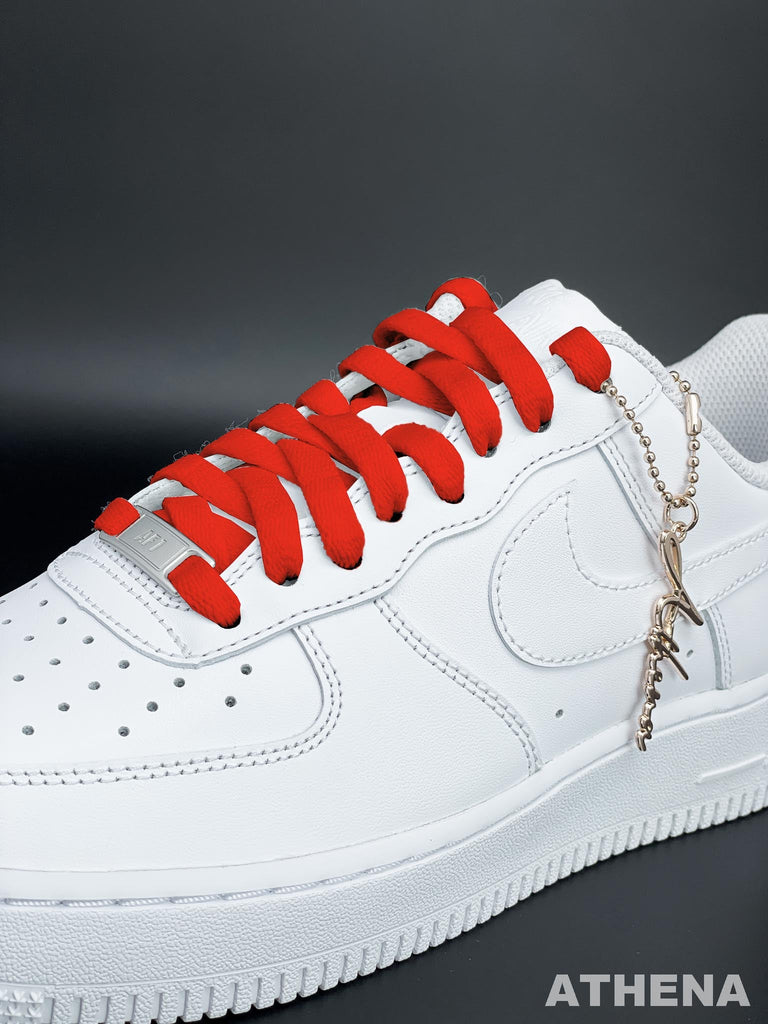 Custom Sneaker Nike Schnürsenkel für Sneaker Flach Reißfest Rot Handgemachte Schuhe von Athena