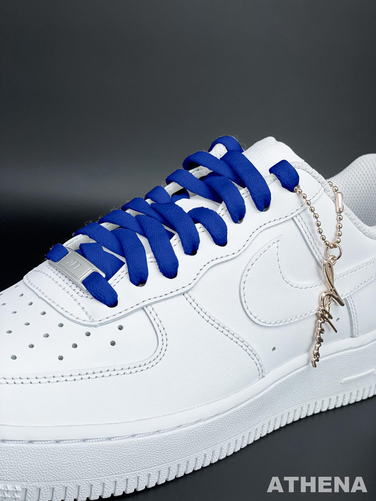 Custom Sneaker Nike Schnürsenkel für Sneaker Flach Reißfest Royal Blue Handgemachte Schuhe von Athena