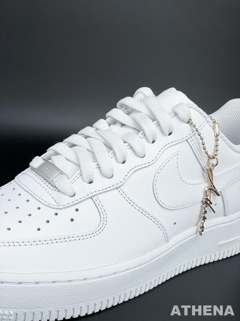 Custom Sneaker Nike Schnürsenkel für Sneaker Flach Reißfest Weiß Handgemachte Schuhe von Athena